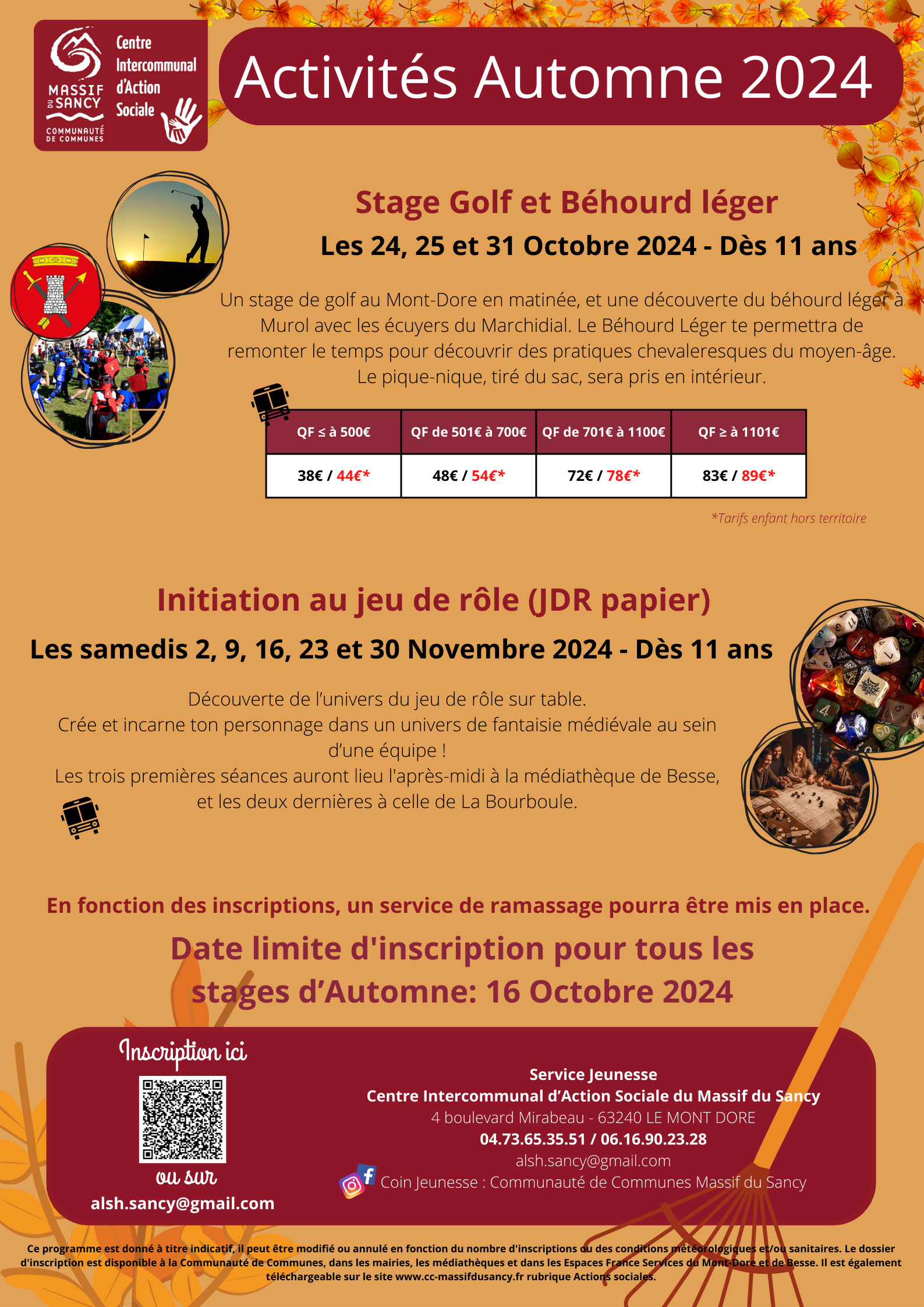 Activités Automne 2024 - CIAS Massif du Sancy